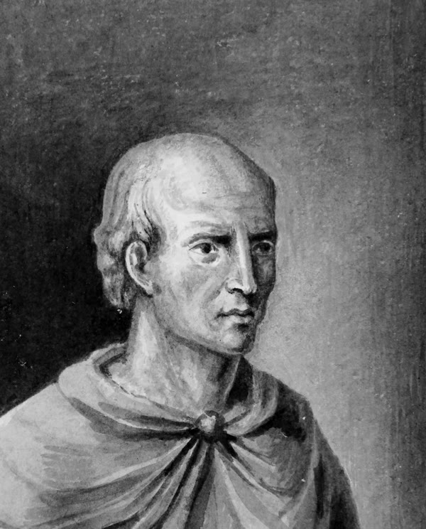 Ink portrait of Epictetus from a 1653 French edition of his moral writings